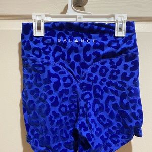 Balance Athletica blue leopard biker shorts